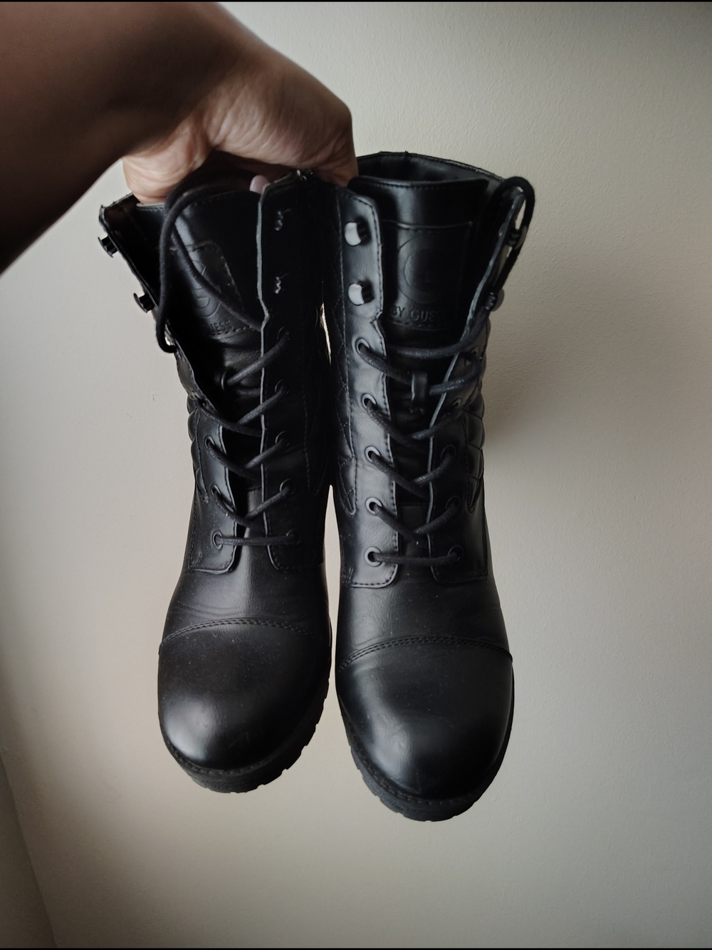 Guess Black Women's Lace-Up Combat Boots